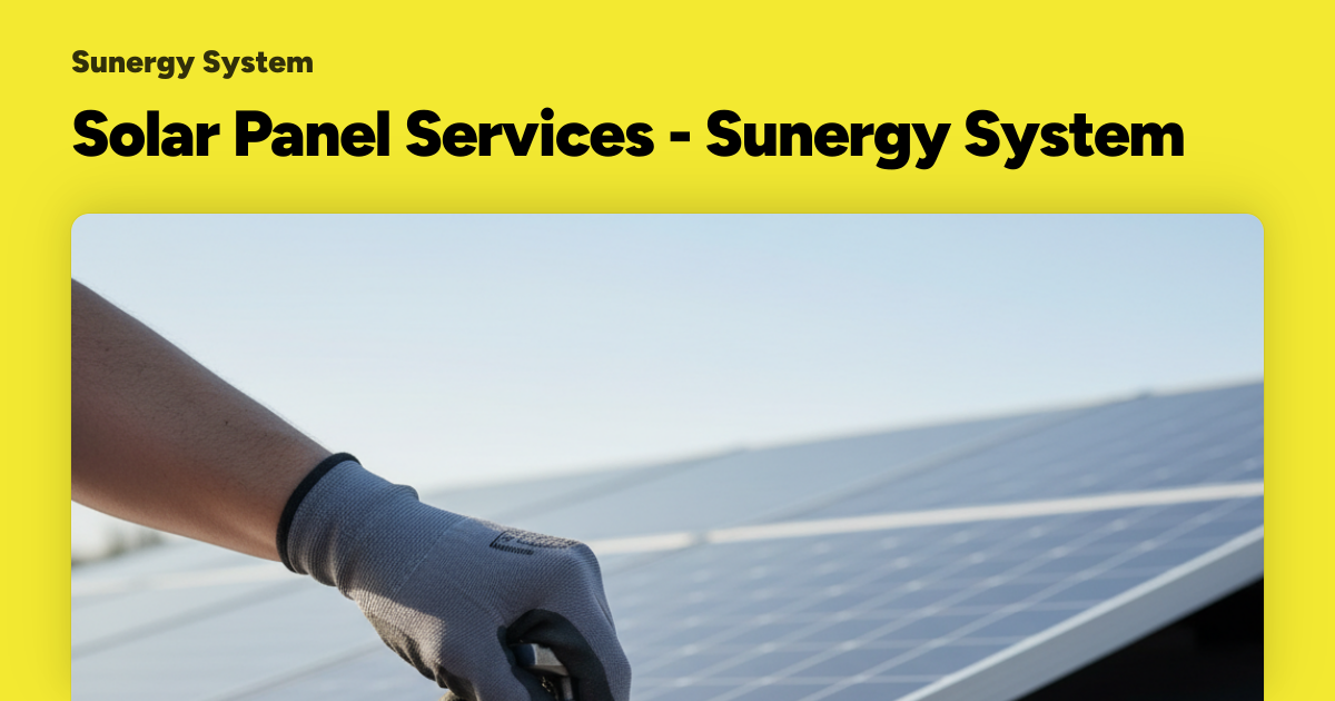 Solar Panel Services - Sunergy System